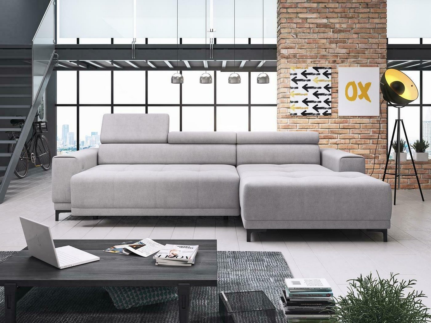 JVmoebel Ecksofa, Designer Stoff L Form Couch Wohnlandschaft Ecksofa Sofa Modern von JVmoebel