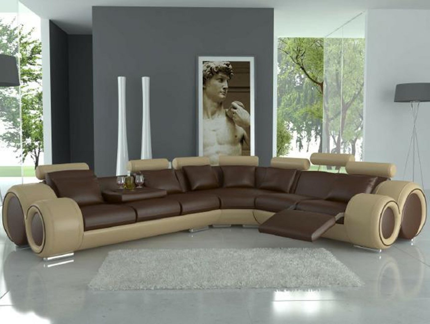 JVmoebel Ecksofa, Ecksofa Berlin Eckcouch Couch Polster Wohnlandschaft Eck Lagerware von JVmoebel