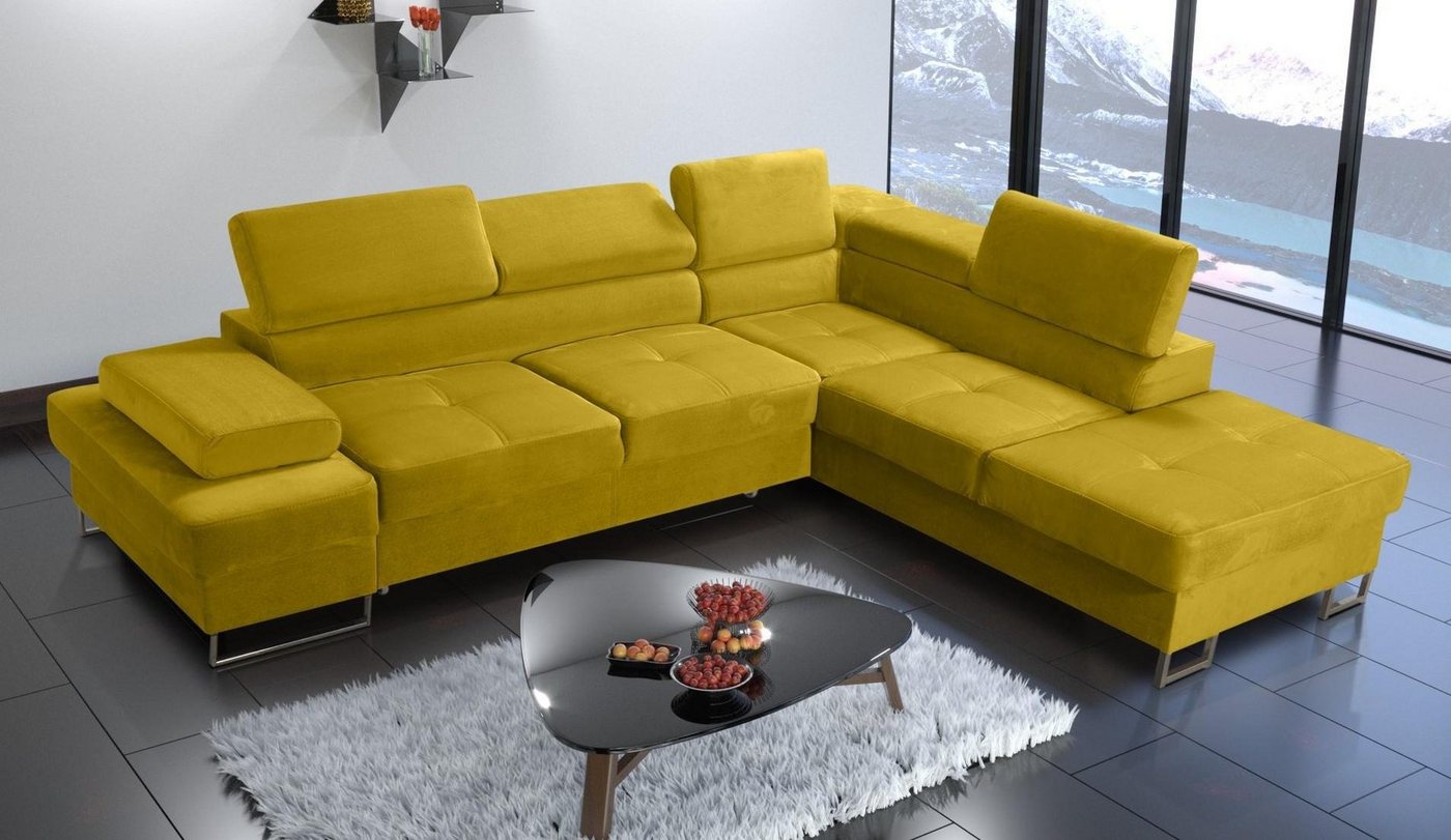 JVmoebel Ecksofa, Ecksofa Polsterung Couch Textil Wohnzimmer L-Form Modern gelb von JVmoebel