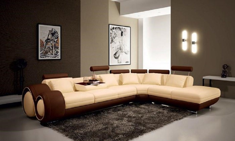 JVmoebel Ecksofa, Ecksofa Sofa Couch Polster Wohnlandschaft Leder Sofas L Form von JVmoebel