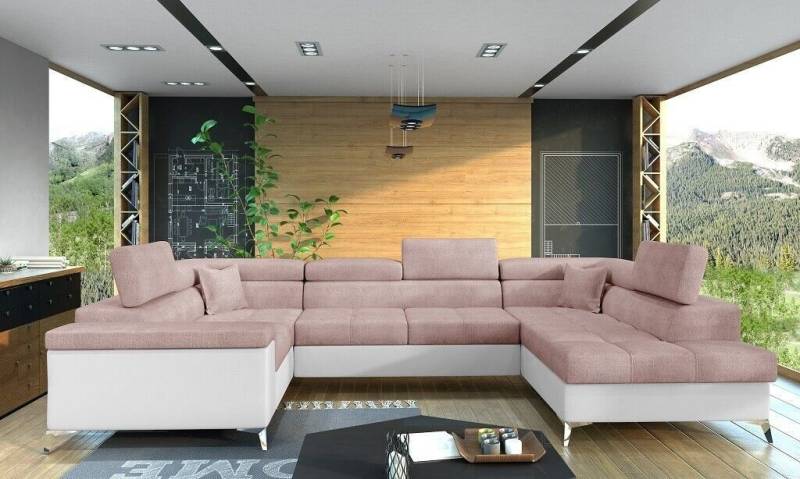 JVmoebel Ecksofa, Ecksofa U-Form Sofa Couch Design Polster Schlafsofa Bettfunktion von JVmoebel