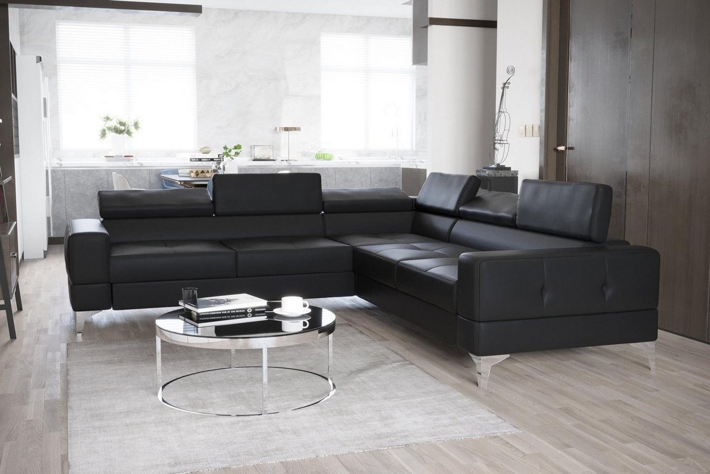 JVmoebel Ecksofa, Ecksofa Wohnzimmer L Form Sofas Couch Design Polsterung Textil von JVmoebel