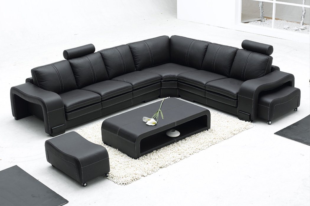 JVmoebel Ecksofa, Komplette Sofa Couch Moderne Garnitur Ecksofa + Hocker + Couchtisch von JVmoebel