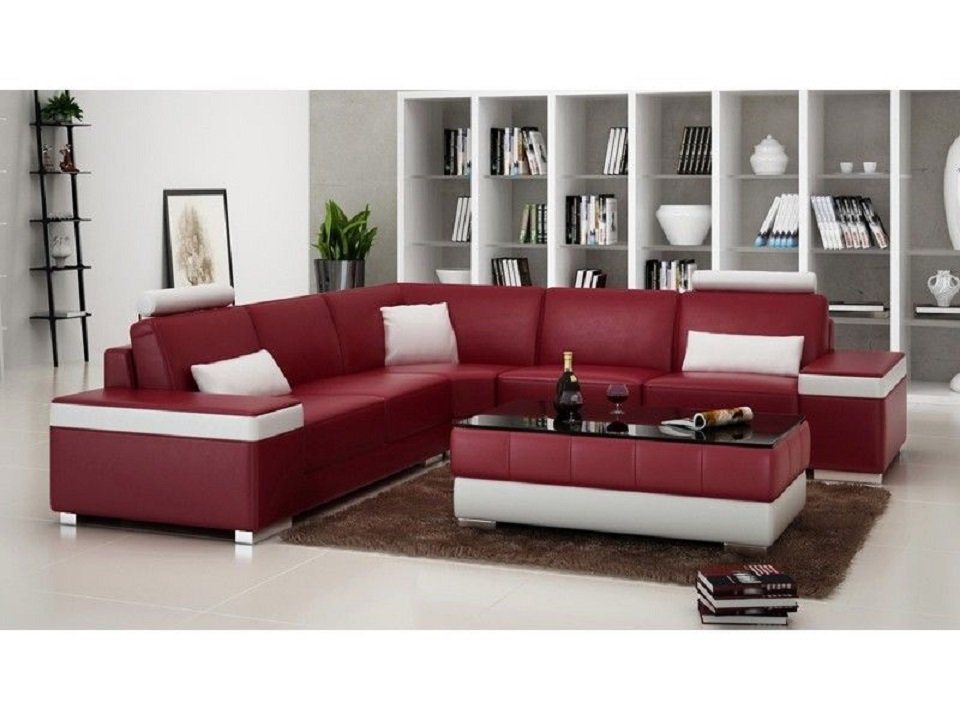 JVmoebel Ecksofa, L-Form Ledersofa Polster Sitz Couch Ecksofa Sofa Couch Wohnlandschaft von JVmoebel