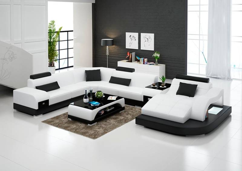 JVmoebel Ecksofa, Leder Eck Sofa Eck Wohnlandschaft Design Modern Couch Sofas UForm von JVmoebel