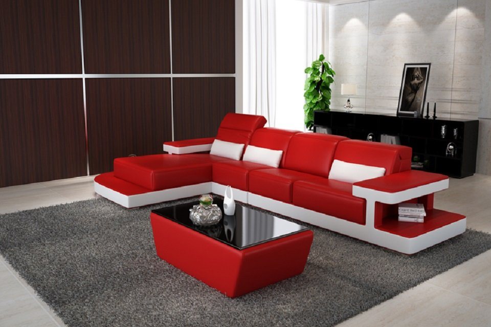 JVmoebel Ecksofa, Leder Modern Couch Wohnlandschaft Ledersofa Sofagarnitur Sofa L-Form von JVmoebel