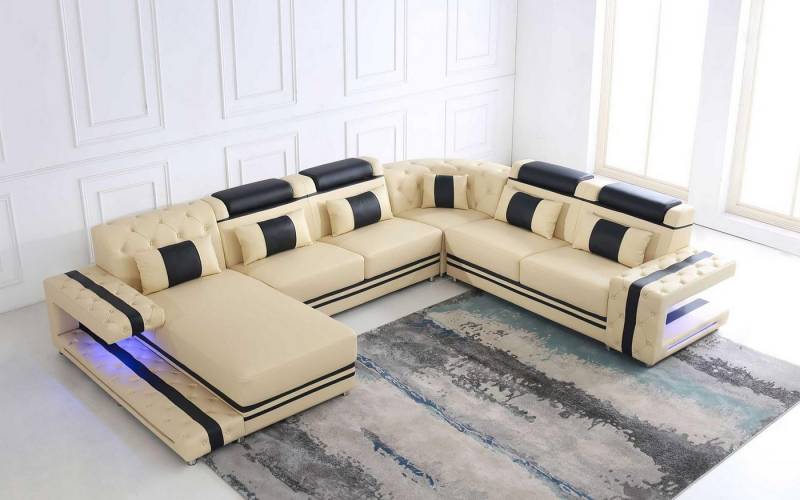 JVmoebel Ecksofa, Leder Polster Sitz Design Modern Eck Garnitur Sofa Wohnlandschaft von JVmoebel