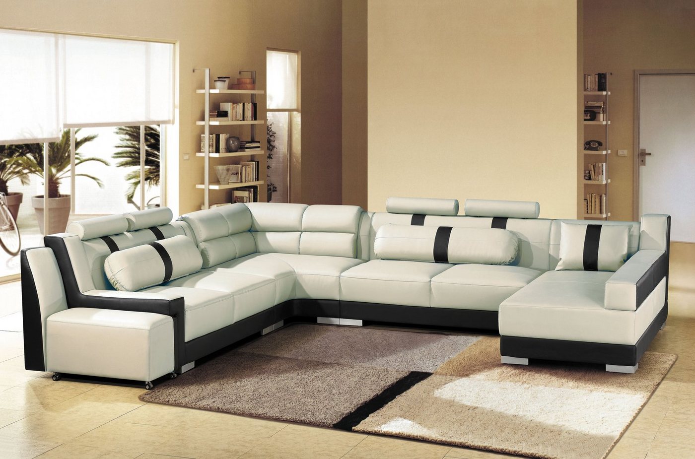 JVmoebel Ecksofa, Leder Sofa Couch Polster Eck U Form Wohnlandschaft Eck Sofas Couchen von JVmoebel