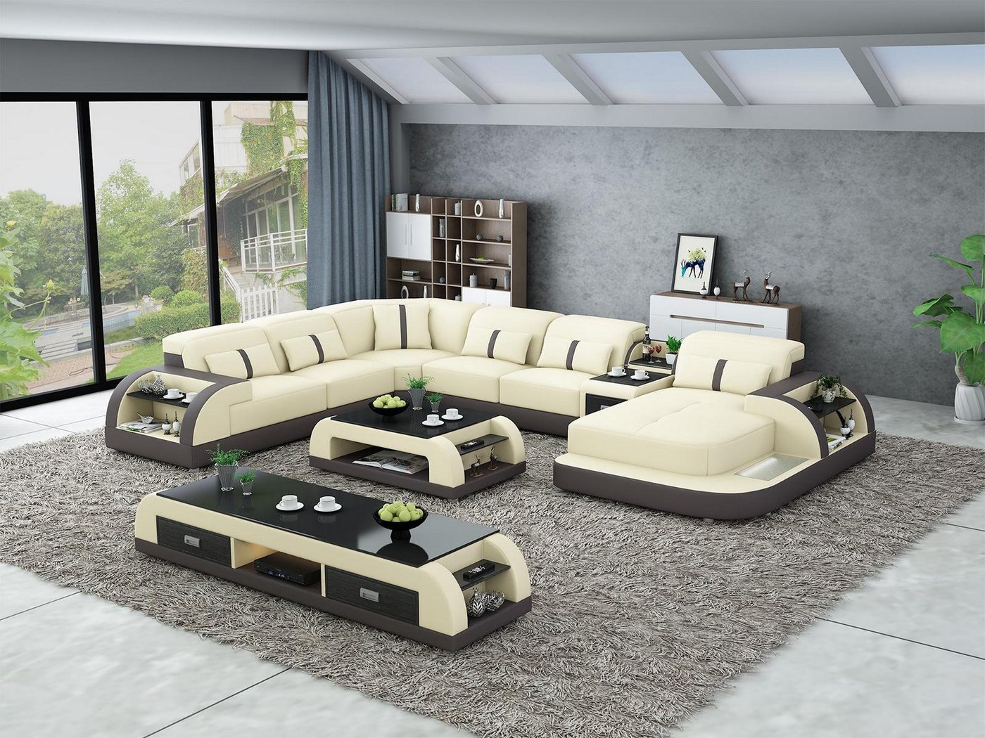 JVmoebel Ecksofa, Ledersofa Design Eckgarnitur Ecksofa Luxus Wohnlandschaft von JVmoebel