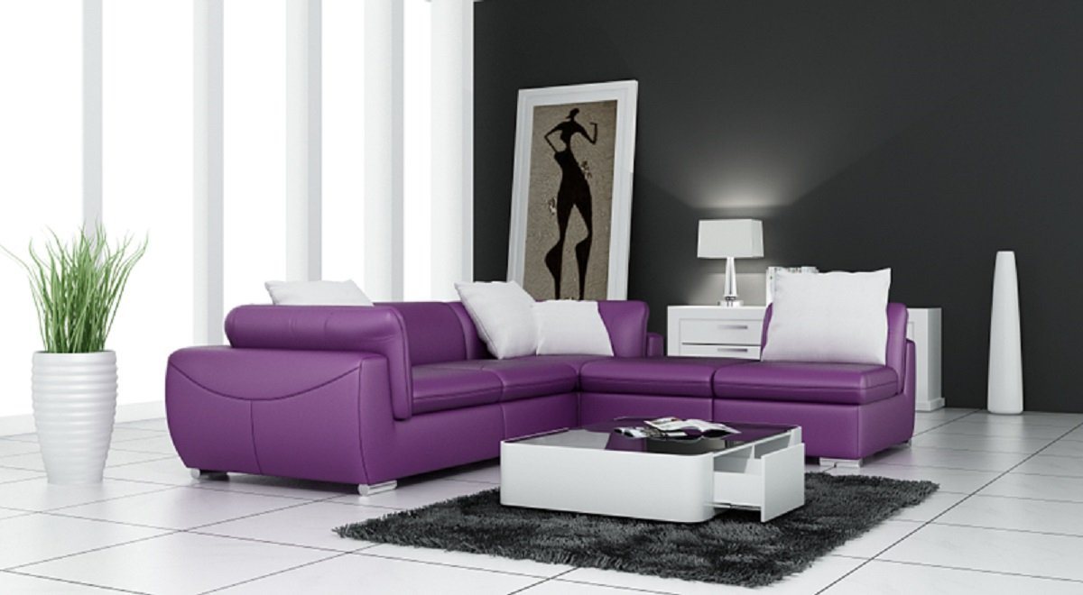 JVmoebel Ecksofa, Ledersofa L-Form Couch Wohnlandschaft Ecksofa Garnitur Design Modern von JVmoebel