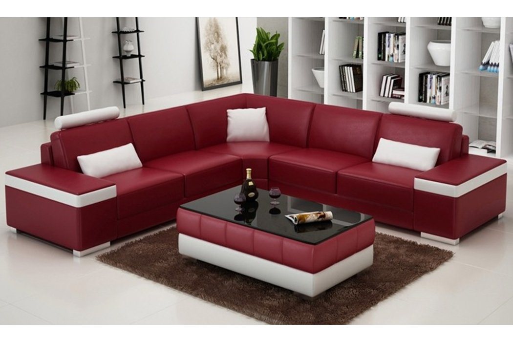 JVmoebel Ecksofa, Ledersofa Möbel L-Form Couch Wohnlandschaft Ecksofa Garnitur Design von JVmoebel