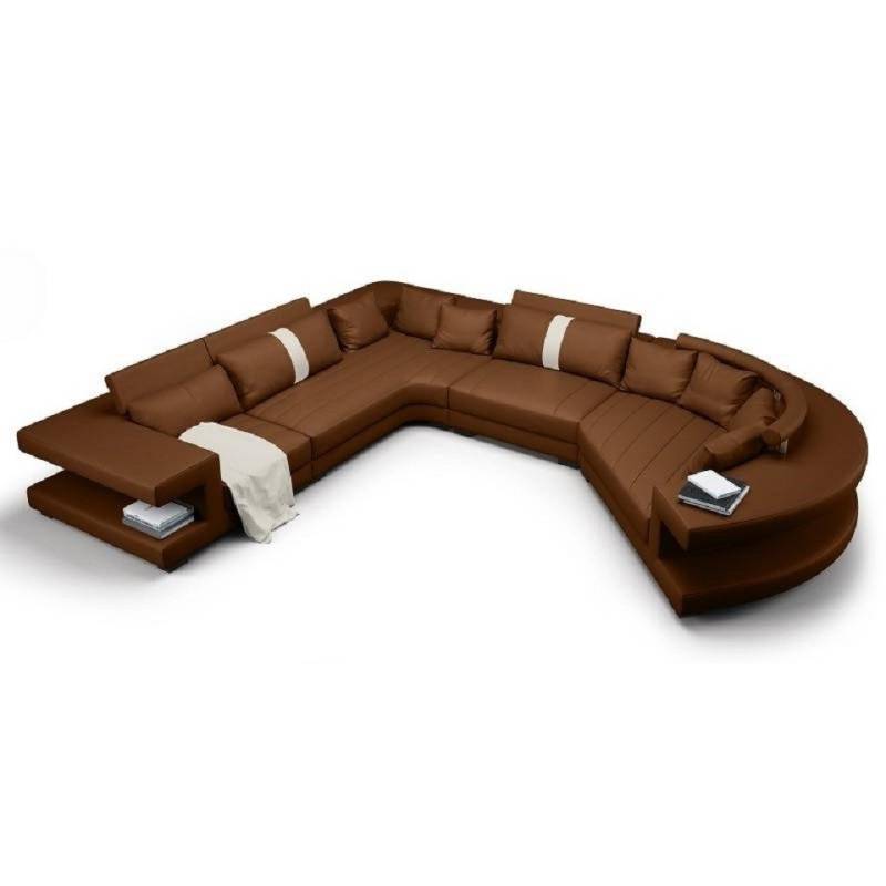JVmoebel Wohnlandschaft Sofa Couch Polster Rundsofa Rundes Sofa Leder Weiß, Made in Europa von JVmoebel