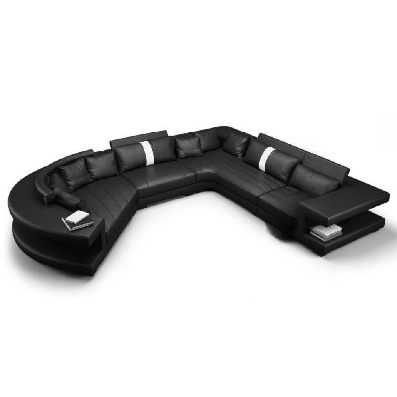 JVmoebel Wohnlandschaft Sofa Couch Polster Rundsofa Rundes Sofa Leder Weiß, Made in Europa von JVmoebel