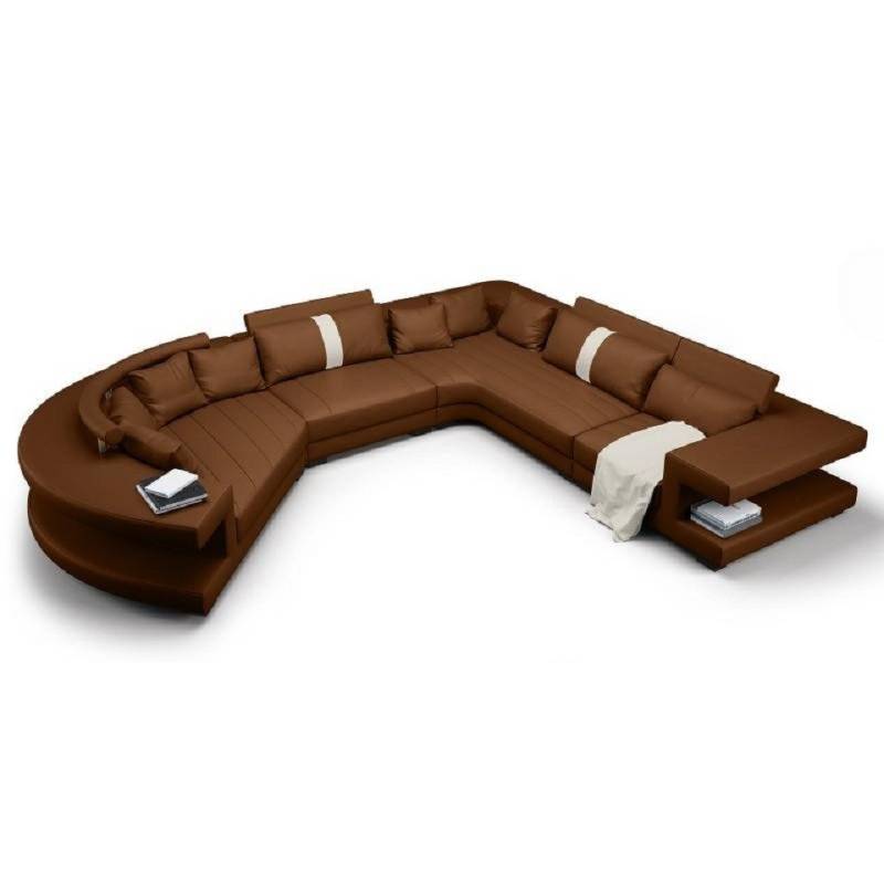 JVmoebel Wohnlandschaft Sofa Couch Polster Rundsofa Rundes Sofa Leder Weiß, Made in Europa von JVmoebel