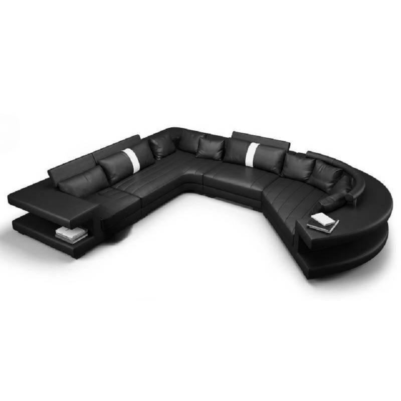 JVmoebel Wohnlandschaft Sofa Couch Polster Rundsofa Rundes Sofa Leder Weiß, Made in Europa von JVmoebel