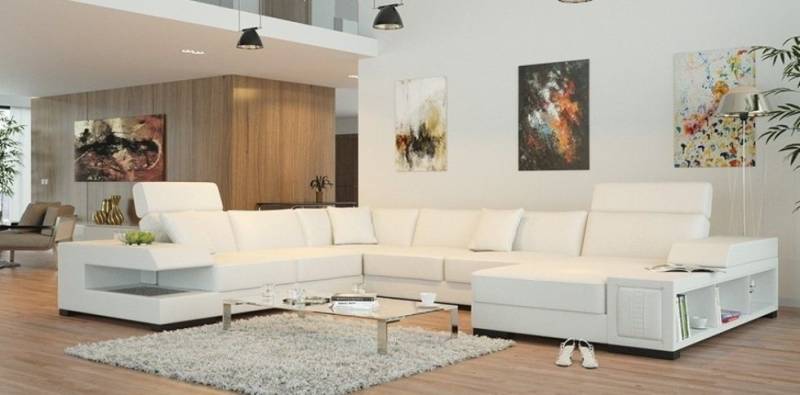 JVmoebel Ecksofa U Form Sofa Couch Polster Ecksofa Wohnlandschaft Ledersofa Badra, Made in Europa von JVmoebel