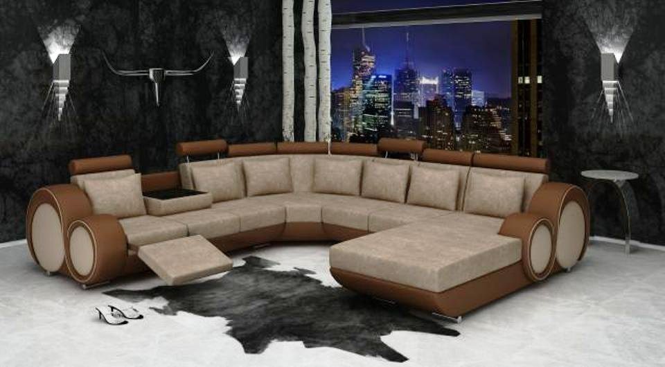 JVmoebel Wohnlandschaft Polster Leder Textil Sofa Couch Eck Sitz Garnitur Wohnlandschaft Big, Made in Europa JVmoebel Wohnlandschaft Polster Leder Textil Sofa Couch Eck Sitz Garnitur Wohnlandschaft Big, Made in Europa von JVmoebel