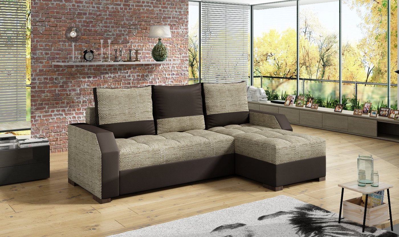 JVmoebel Ecksofa Bettfunktion Couch Leder Textil Polster Sofas Couchen Sofa Aris Blau, Made in Europa JVmoebel Ecksofa Bettfunktion Couch Leder Textil Polster Sofas Couchen Sofa Aris Blau, Made in Europa von JVmoebel