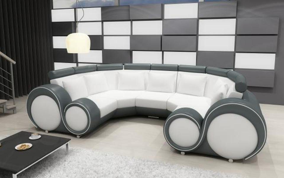 JVmoebel Wohnlandschaft XXL WOHNLANDSCHAFT LEDERSOFA DESIGN POLSTER GARNITUR COUCH ECKSOFA BIG, Made in Europa von JVmoebel