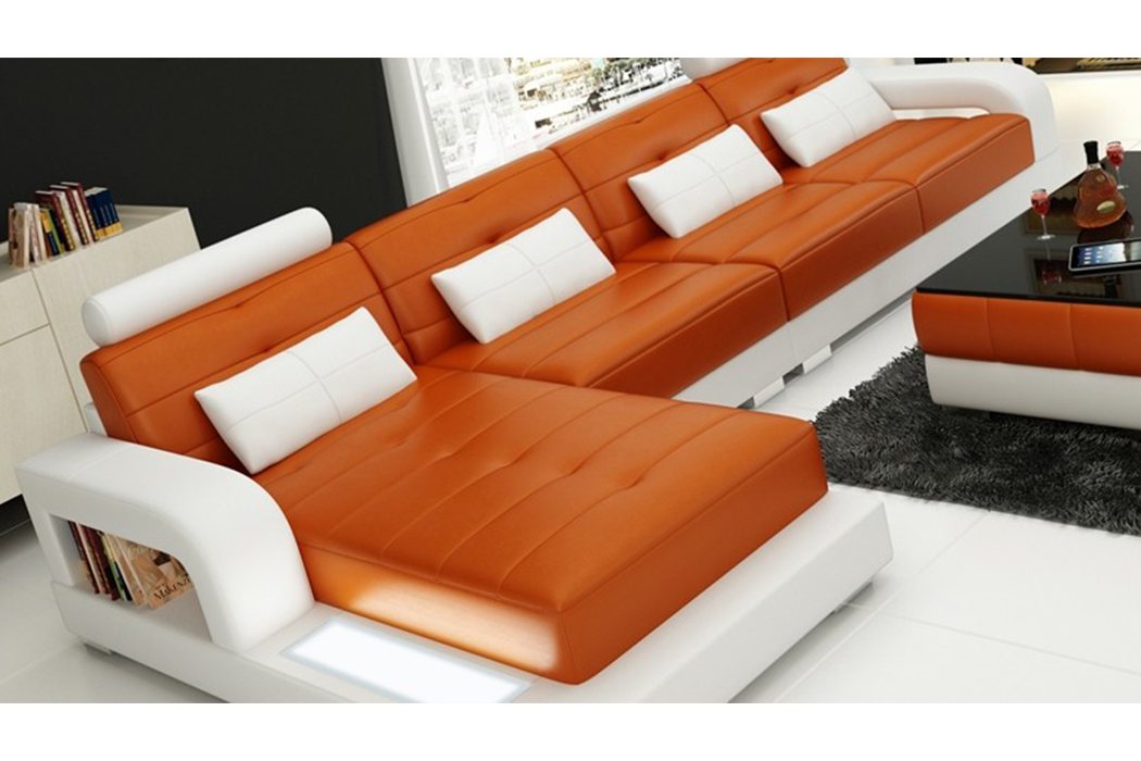 JVmoebel Ecksofa, Möbel Ecksofa Leder Sofa Couch Polster Eck Sitz Wohnlandschaft von JVmoebel