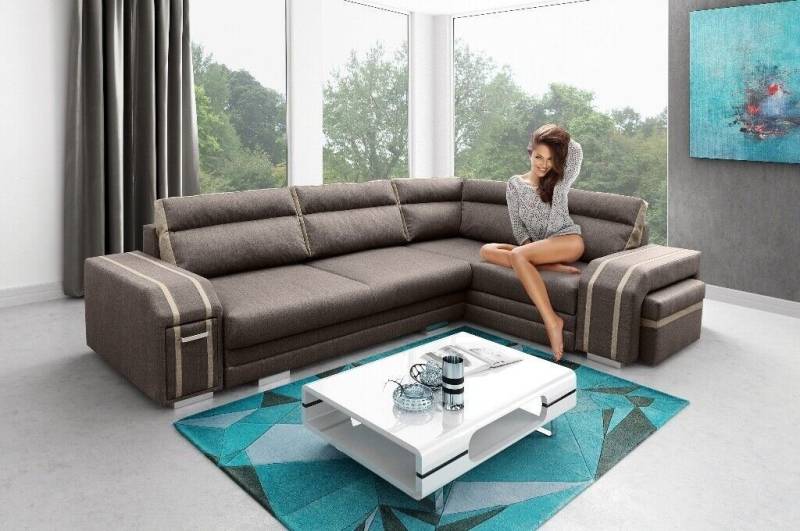 JVmoebel Ecksofa, Polstersofa Loungesofa Couch Sitzgruppe Wohnzimmer Kissen Sofa Ecksofa von JVmoebel