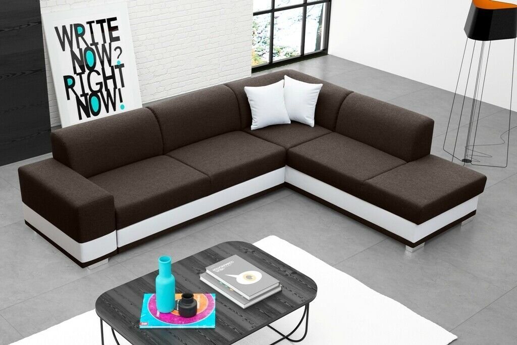 JVmoebel Ecksofa, Polstersofa Loungesofa Couch Wohnzimmer mit Kissen Sofa L-Form Grau von JVmoebel