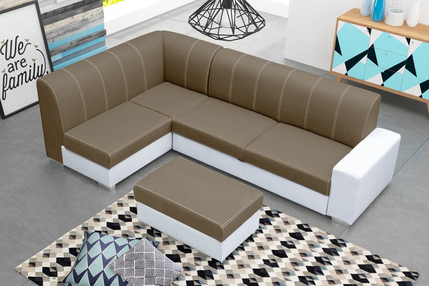 JVmoebel Ecksofa, Sofa Schlafsofa Designer Sofa mit Bettfunktion + Bettkasten Ecksofa von JVmoebel