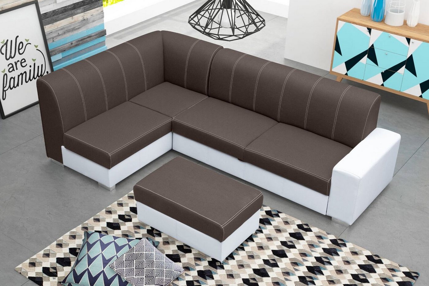 JVmoebel Ecksofa, Sofa Schlafsofa Designer Sofa mit Bettfunktion + Bettkasten Ecksofa von JVmoebel