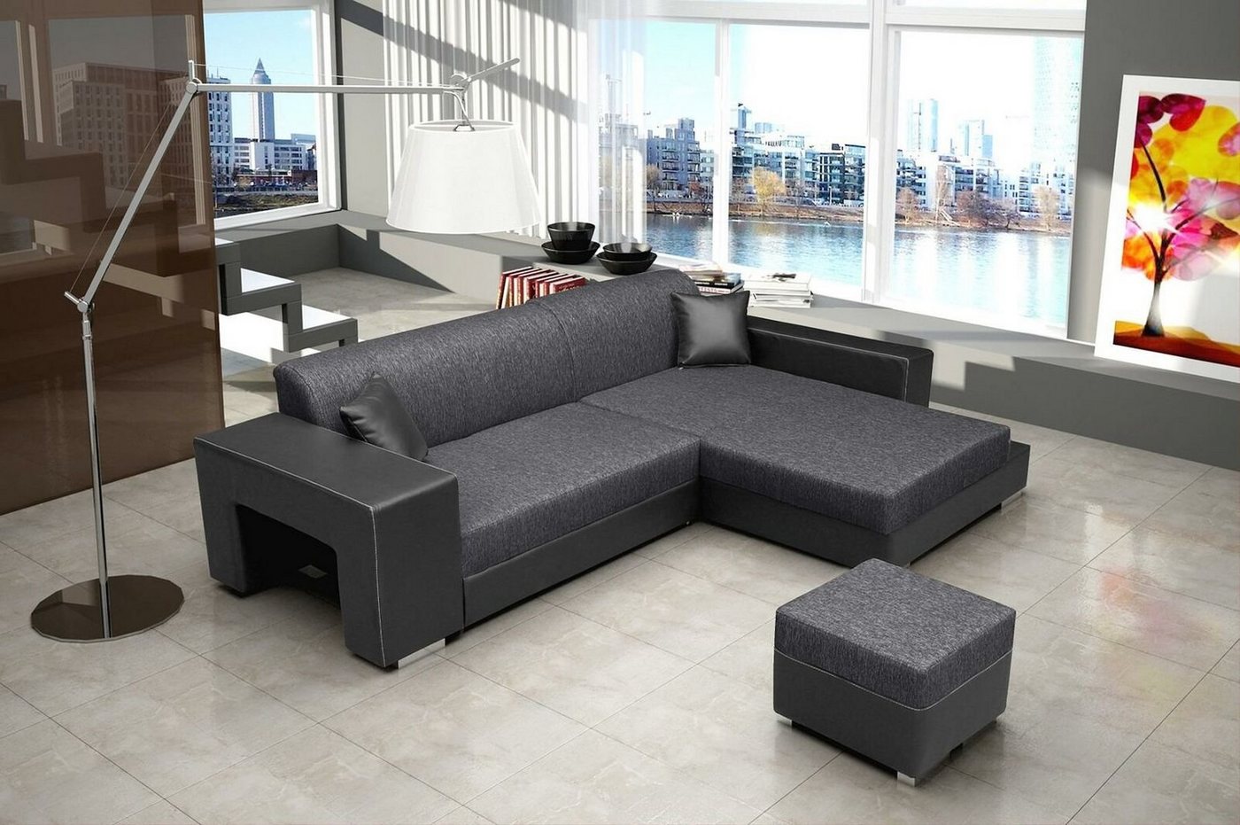 JVmoebel Ecksofa, Sofa Schlafsofa Designer Sofa mit Bettfunktion + Bettkasten Ecksofa von JVmoebel