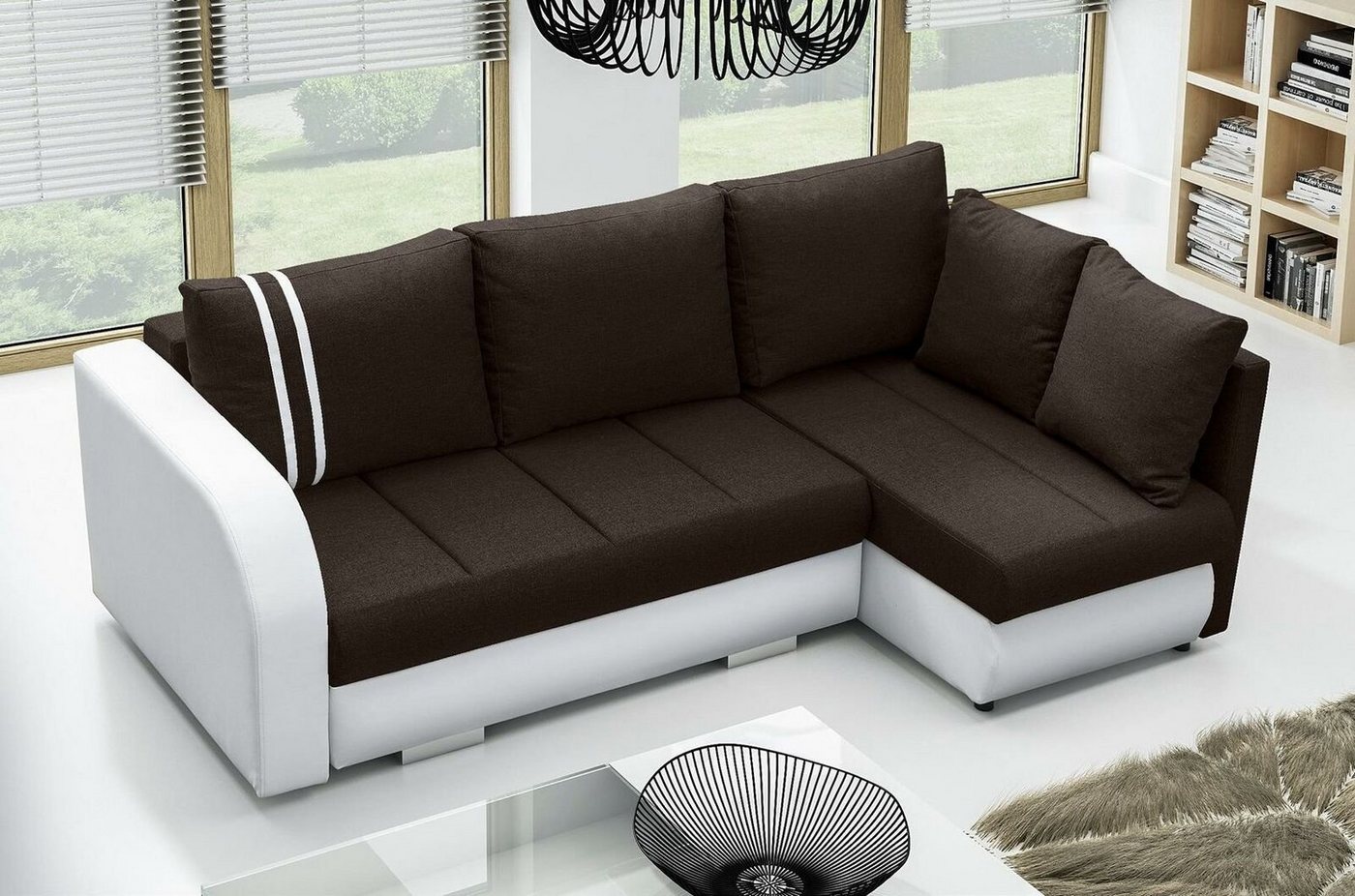 JVmoebel Ecksofa, Sofa Schlafsofa Designer Sofa mit Bettfunktion + Bettkasten Ecksofa von JVmoebel