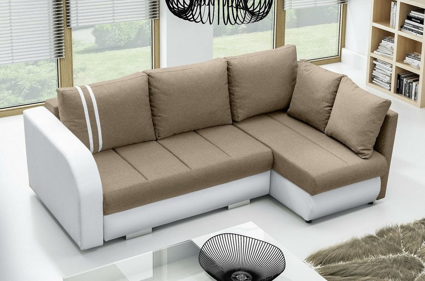 JVmoebel Ecksofa, Sofa Schlafsofa Designer Sofa mit Bettfunktion + Bettkasten Ecksofa von JVmoebel