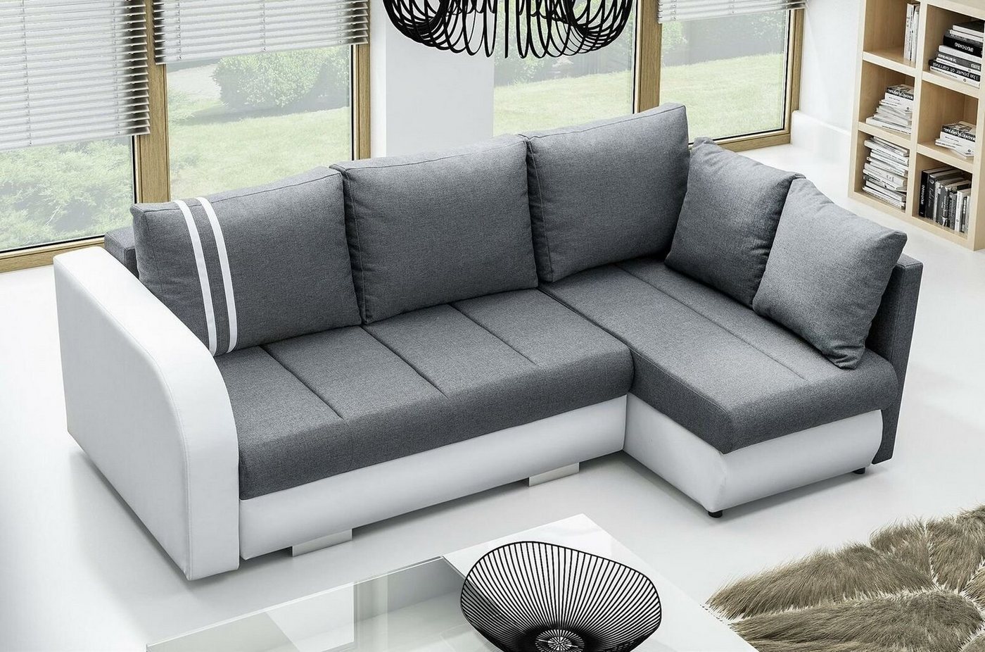 JVmoebel Ecksofa, Sofa Schlafsofa Designer Sofa mit Bettfunktion + Bettkasten Ecksofa von JVmoebel