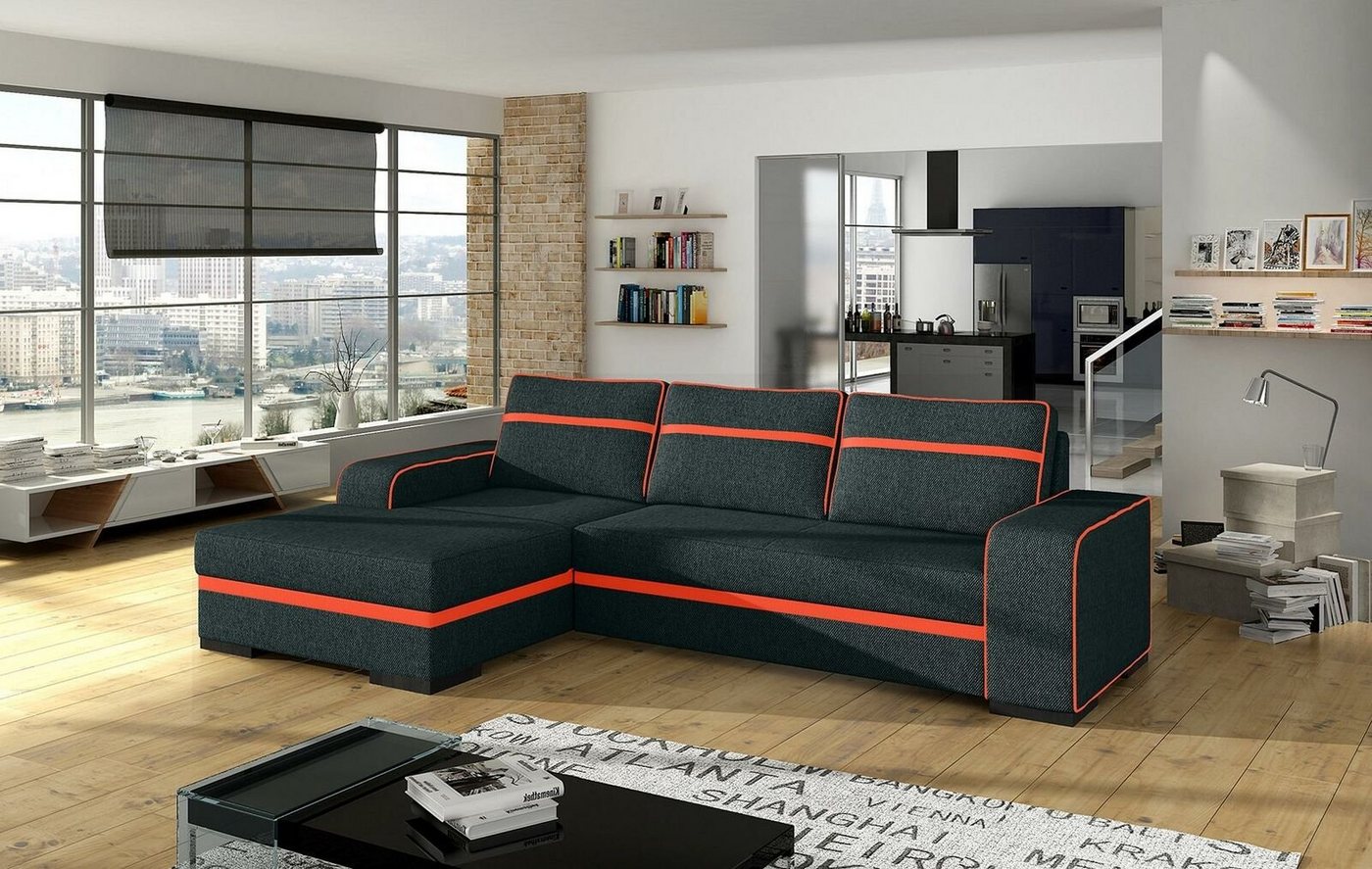 JVmoebel Ecksofa, Sofa Schlafsofa Designer Sofa mit Bettfunktion + Bettkasten Ecksofa von JVmoebel