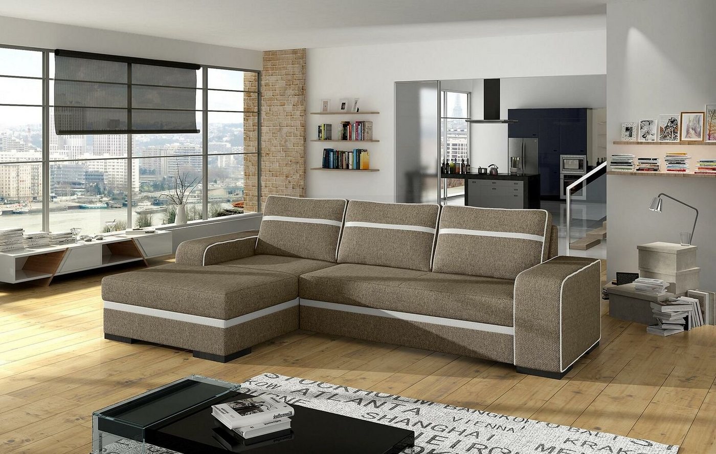 JVmoebel Ecksofa, Sofa Schlafsofa Designer Sofa mit Bettfunktion + Bettkasten Ecksofa von JVmoebel