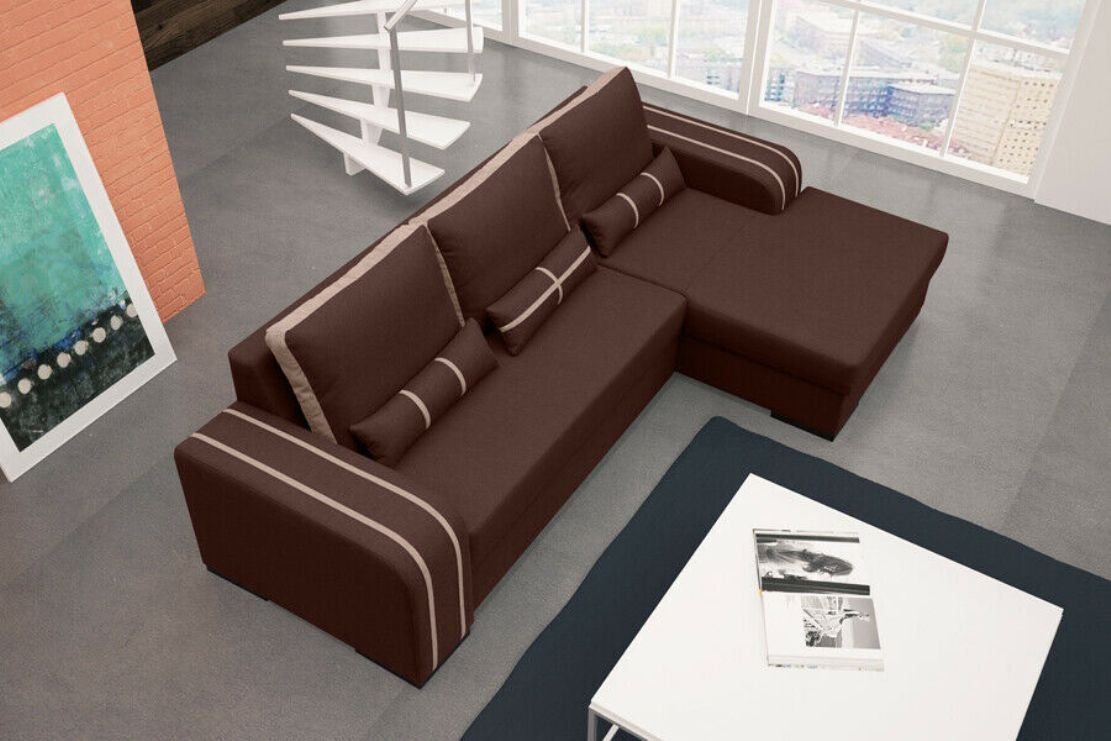 JVmoebel Ecksofa, Sofa Schlafsofa Designer Sofa mit Bettfunktion + Bettkasten von JVmoebel