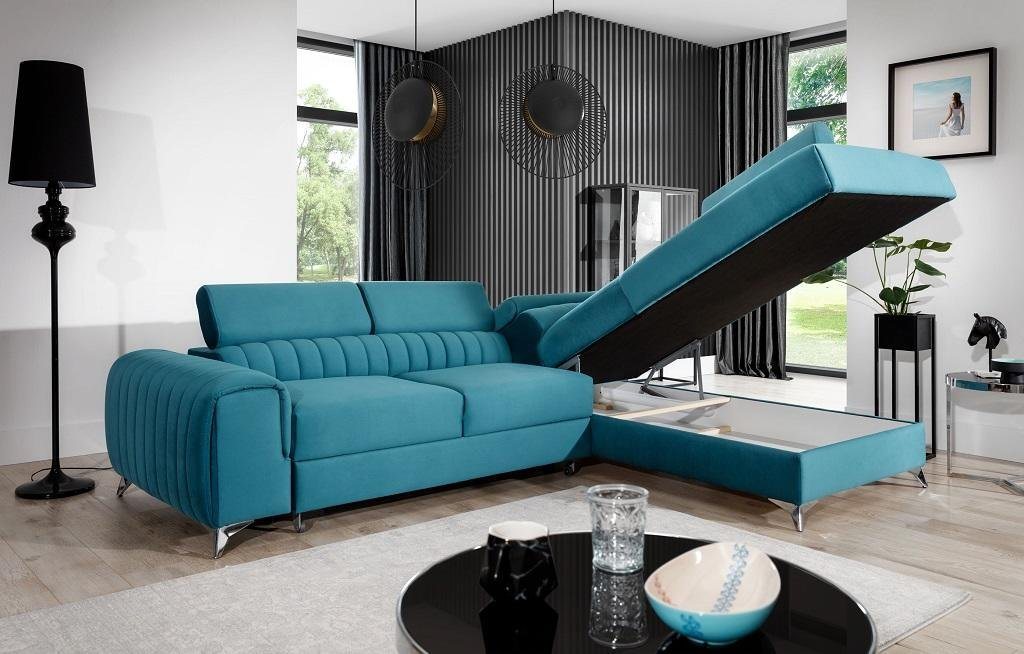 JVmoebel Ecksofa, Sofa mit Bettkasten & Schlaffunktion Ecksofa Stoffcouch Textil von JVmoebel