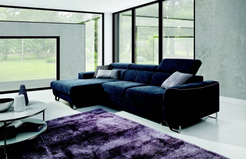 JVmoebel Ecksofa, Stoff Sofa Couch Polster Eck Design Garnitur Blaue Wohnlandschaft von JVmoebel