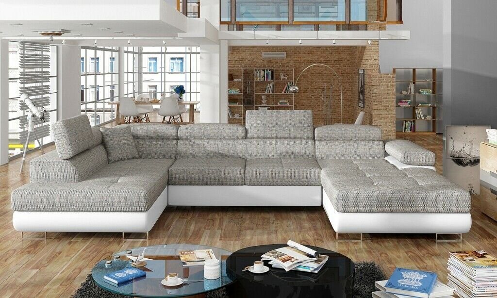 JVmoebel Ecksofa, Stoff U-Form Couch Wohnlandschaft Ecksofa Design Modern Sofa Modern von JVmoebel