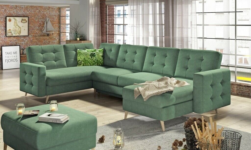 JVmoebel Ecksofa, U-Form Couch Wohnlandschaft Ecksofa Modern Design Sofa textil Stoff von JVmoebel