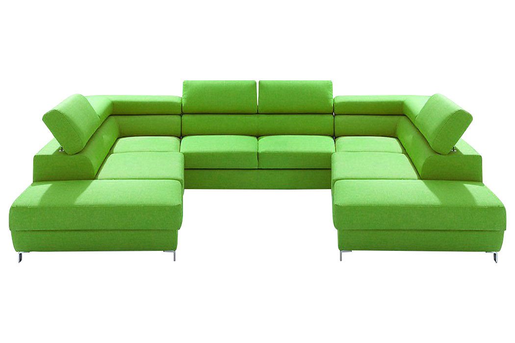 JVmoebel Ecksofa, Wohnlandschaft Bettfunktion Stoff Ecksofa U-Form Sofa Couch Design von JVmoebel