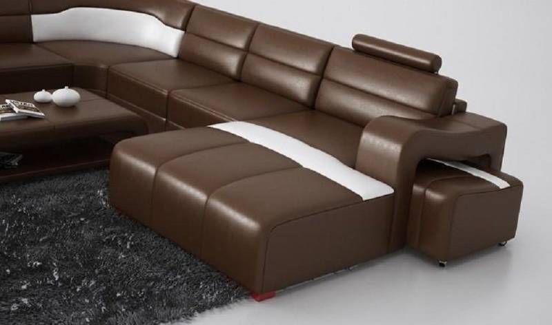 JVmoebel Ecksofa, Wohnlandschaft Couch Polster Sitz Ecksofa Big Couchen + 2 Hocker von JVmoebel