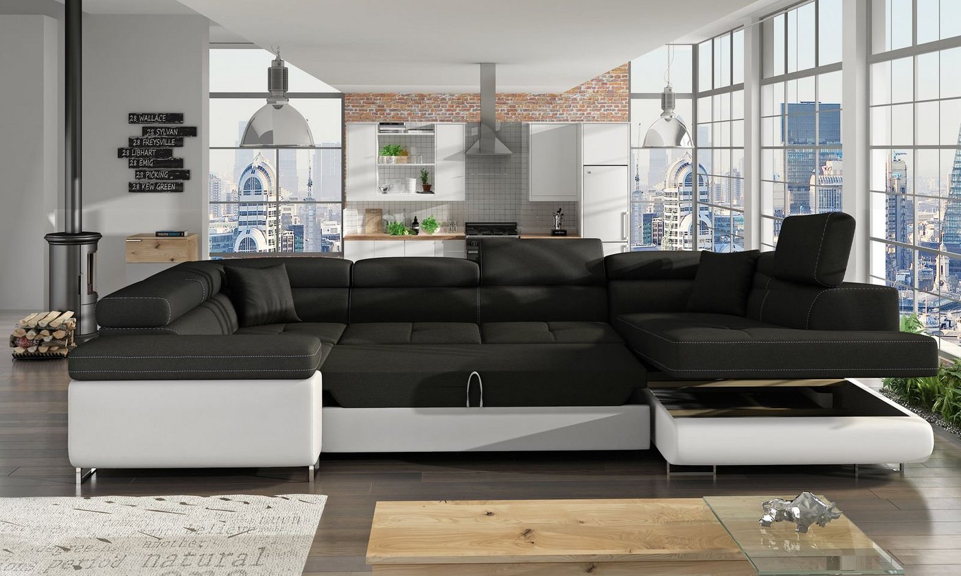 JVmoebel Ecksofa, Wohnlandschaft Sofa Schlafsofa Couch Polster Eckgarnitur Bettfunktion von JVmoebel