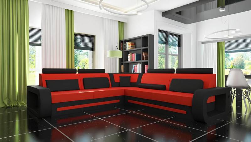 JVmoebel Wohnlandschaft BIG LEDERCOUCH MIT BETTFUNKTION WOHNLANDSCHAFT SOFA LEDERSOFA ECKSOFA, Made in Europa von JVmoebel