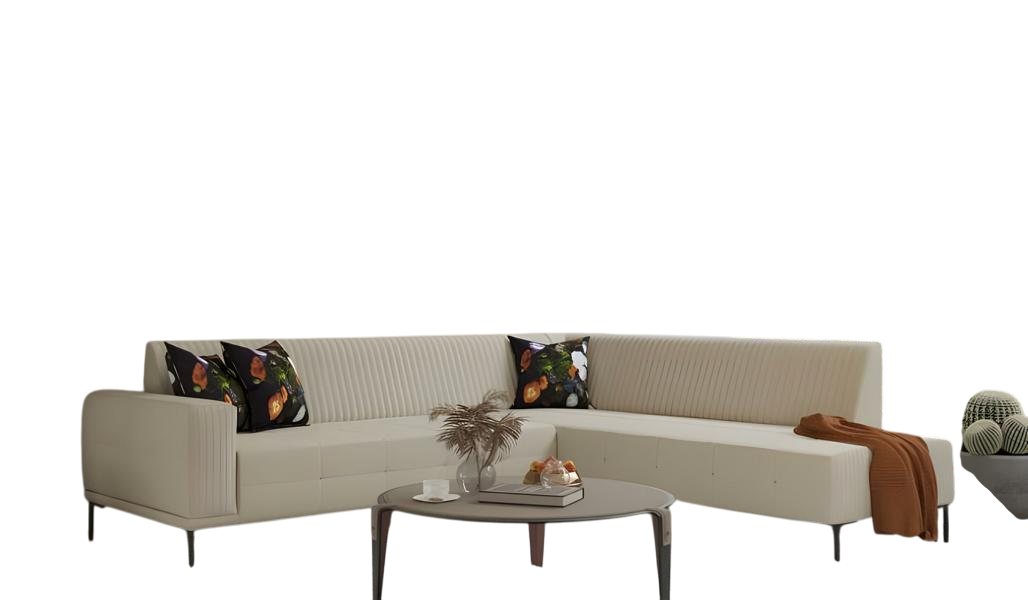 JVmoebel Ecksofa Beige Ecksofa L-Form Polstersofa Stoff Couch Modern Polyester, 2 Teile, Made in Europe von JVmoebel