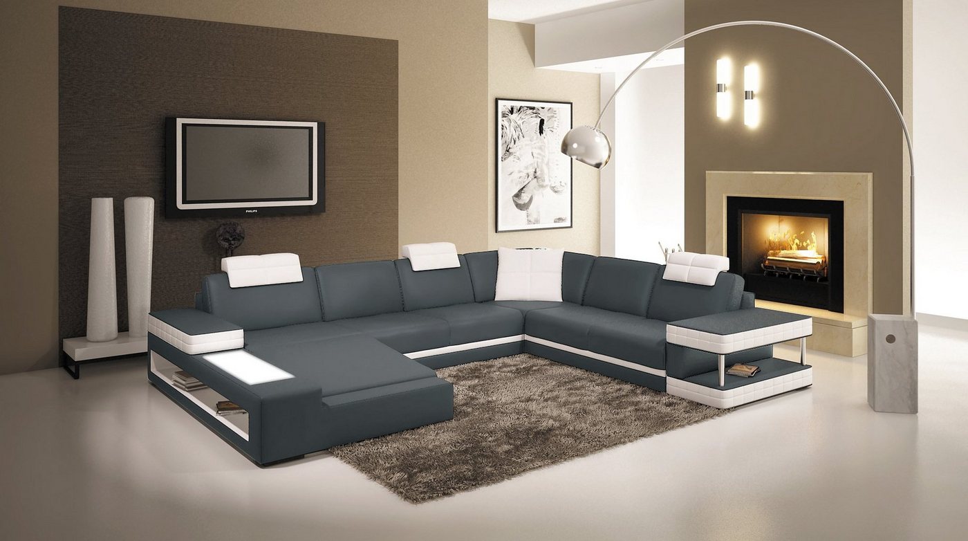 JVmoebel Wohnlandschaft Big xxl Ledersofa Couch Sitz Polster U Form Sofas Leder Wohnlandschaft, Made in Europa JVmoebel Wohnlandschaft Big xxl Ledersofa Couch Sitz Polster U Form Sofas Leder Wohnlandschaft, Made in Europa von JVmoebel