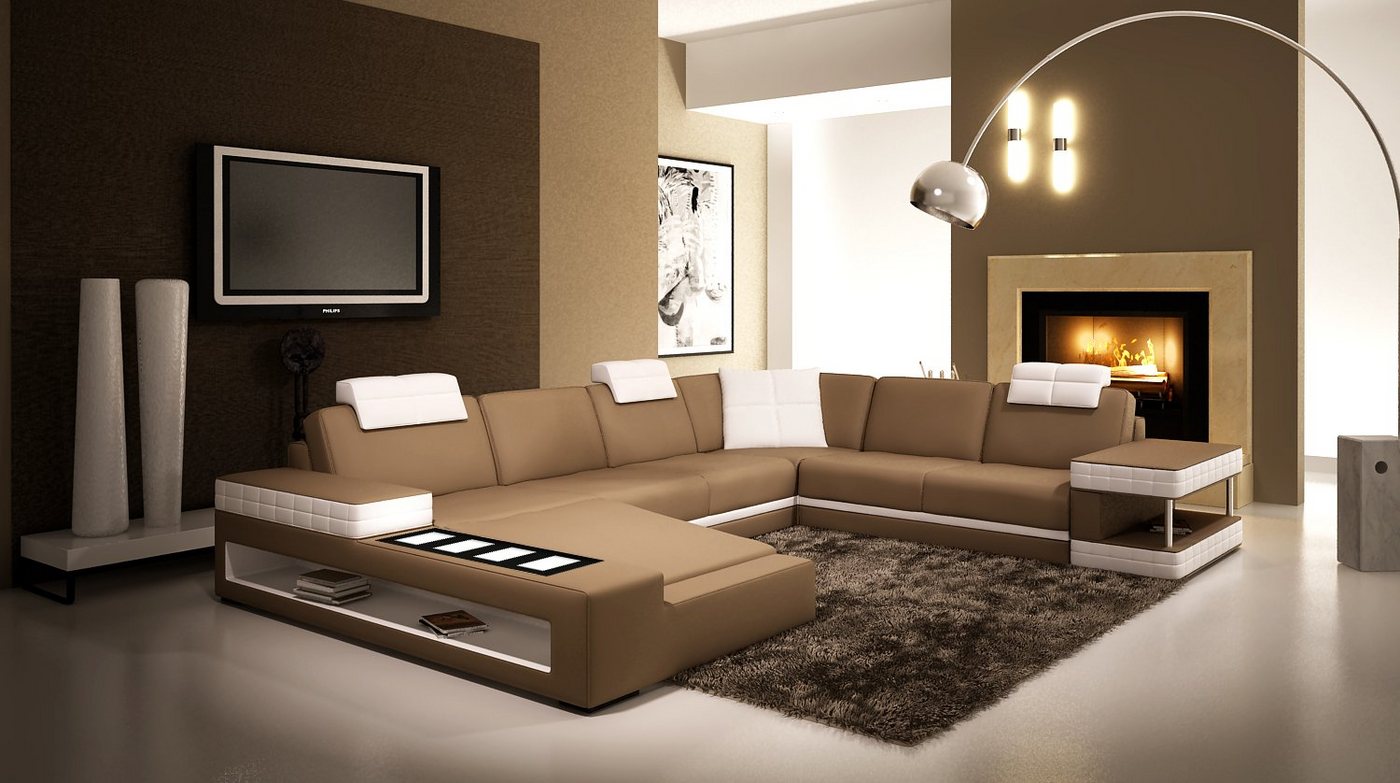 JVmoebel Wohnlandschaft Big xxl Ledersofa Couch Sitz Polster U Form Sofas Leder Wohnlandschaft, Made in Europa JVmoebel Wohnlandschaft Big xxl Ledersofa Couch Sitz Polster U Form Sofas Leder Wohnlandschaft, Made in Europa von JVmoebel