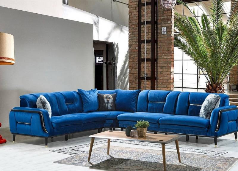JVmoebel Ecksofa Blaues Designer Polstersofa in L-Form – 3-teiliges Textilset, 3 Teile, Made in Europa JVmoebel Ecksofa Blaues Designer Polstersofa in L-Form – 3-teiliges Textilset, 3 Teile, Made in Europa von JVmoebel