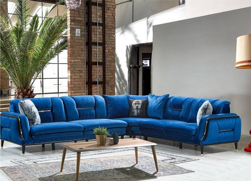 JVmoebel Ecksofa Blaues Designer Polstersofa in L-Form – 3-teiliges Textilset, 3 Teile, Made in Europa JVmoebel Ecksofa Blaues Designer Polstersofa in L-Form – 3-teiliges Textilset, 3 Teile, Made in Europa von JVmoebel
