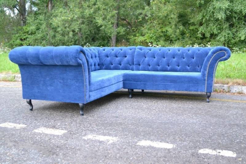 JVmoebel Chesterfield-Sofa Chesterfield Eckcouch Polster Sitz Stoff Garnitur Wohnlandschaft Sofas, Made in Europa von JVmoebel