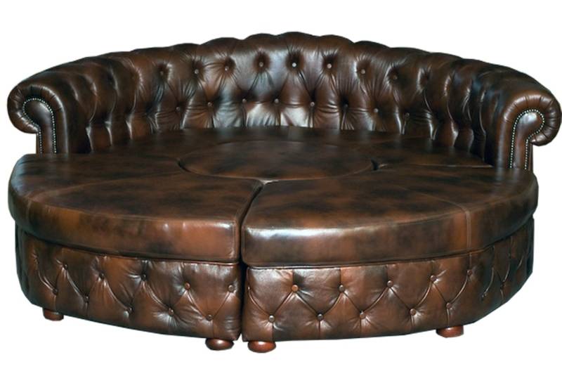 JVmoebel Ecksofa Chesterfield Rundsofa Ledersofa Runde Sofa XXL Wohnlandschaft Eckcouch, Made in Europa von JVmoebel
